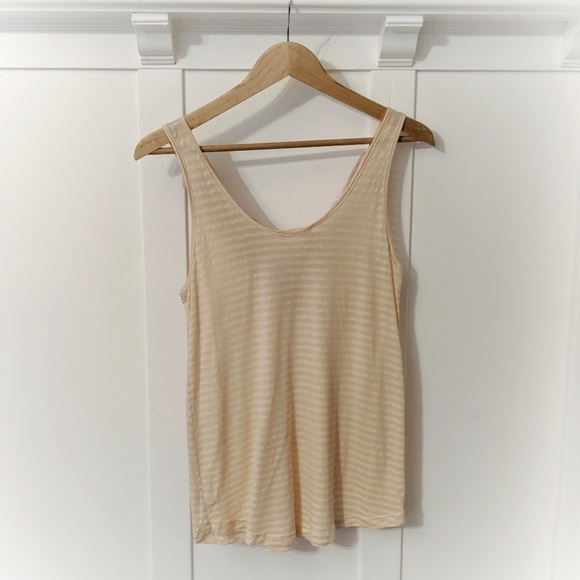 MOVING SALE! ANTHRO | Lush Striped Coral Tank Blouse 💗 - Picture 3 of 5